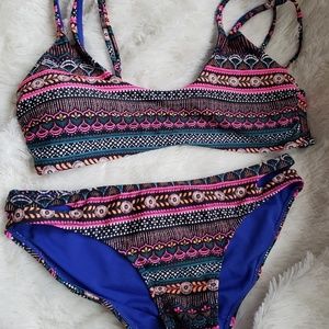 Two piece colorful bathing suit